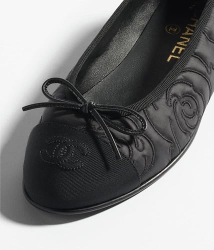 Chanel Ballerinas Embroidered Fabric & Grosgrain B...
