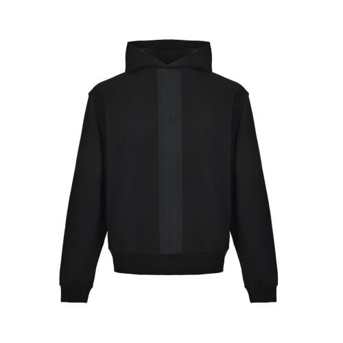 Gucci Cotton Hooded Sweatshirt with Muted Web Black