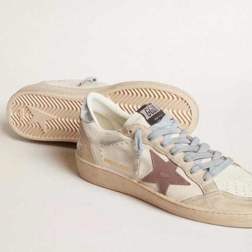 Women's Ball Star LTD in white nappa and pearl sue...