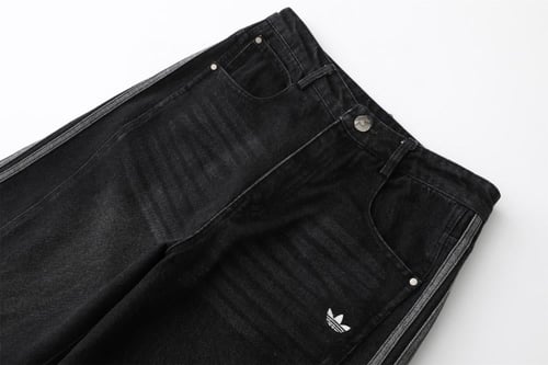 Adidas Wide Leg Track Pants with Classic Side Stri...