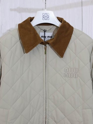 MIU MIU Logo-patch Quilted Jacket