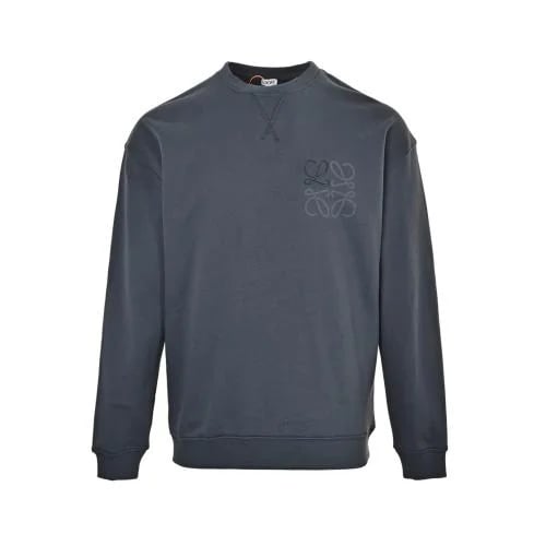 Loewe Anagram Cotton Sweatshirt Iron Grey
