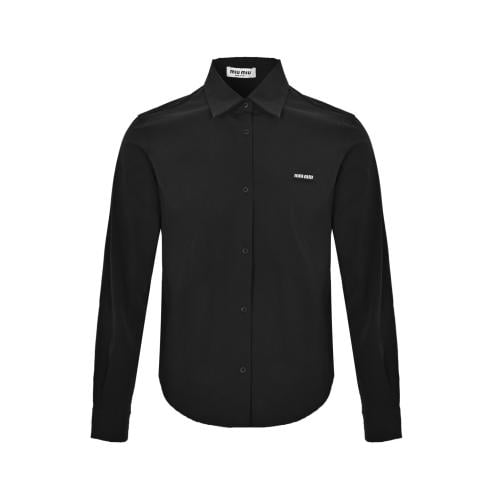 Miu Miu Stretch Poplin Shirt Black