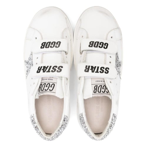 GOLDEN GOOSE Old School Signature Glitter Velcro S...