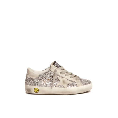 Golden Goose Super-Star Young Silver Glitter