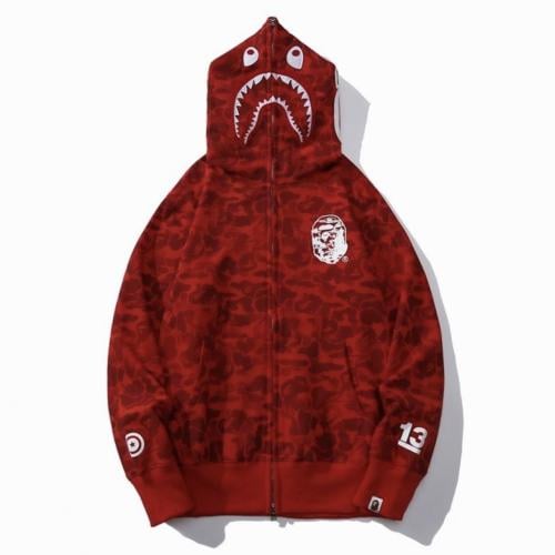 BAPE Color Camo Shark Full Zip Hoodie Red