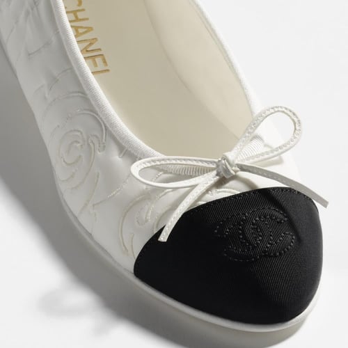 Chanel Ballerinas with Camellia Quilted Leather &...