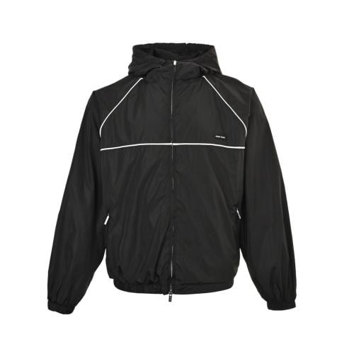 Miu Miu Technical Silk Zipper Blouson Jacket black
