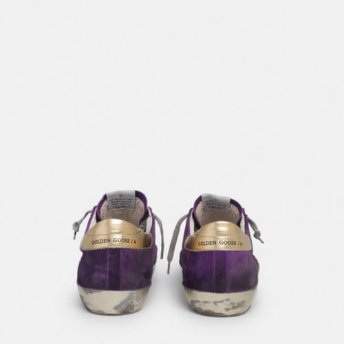 Purple suede Super-Star sneakers with gold heel ta...