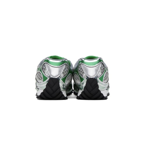 BOTTEGA VENETA Silver & Green Orbit Sneakers
