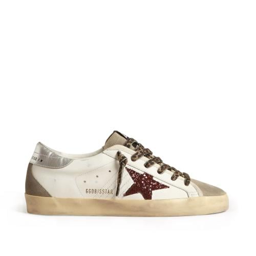 Super-Star with burgundy glitter star and silver h...