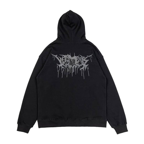 Vetements Black Skull Metal Hoodie