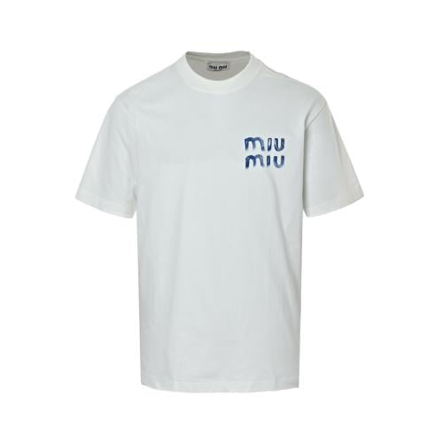 Miu Miu Cotton Jersey T-Shirt White