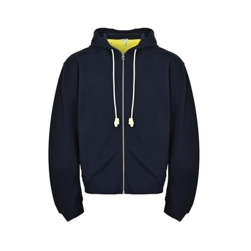 Loewe Flamenco Cotton Fleece Zip-Up Hoodie Navy Blue
