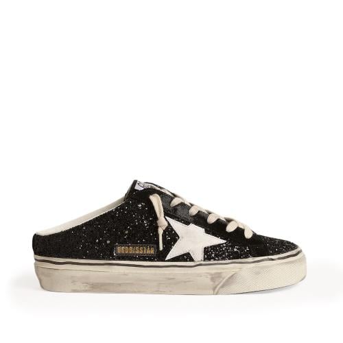 Super-Star Sabots in black glitter with white bio-...