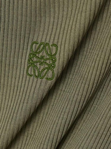 LOEWE Logo-Embroidered Ribbed Stretch-Cotton Tank...