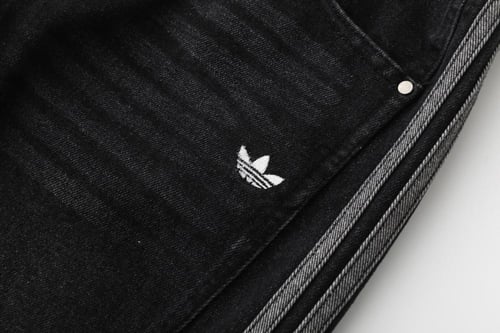 Adidas Wide Leg Track Pants with Classic Side Stri...