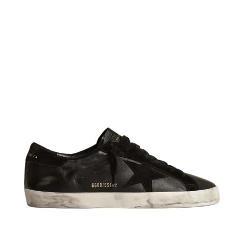 Men's Super-Star in black nappa with black suede s...