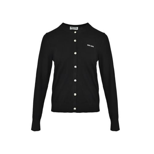 Miu Miu Cashmere Knit Cardigan Black