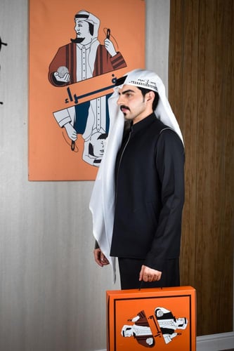 سديري لون ترابي مع اسود دبل فيس