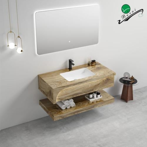 مغسلة رخام مودرن باضاءة حوض واحد - مقاس 60 سم