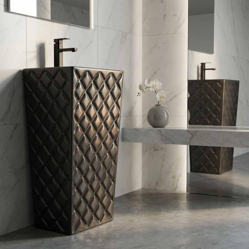 مغسلة بورسلان برميل اسود مودرن