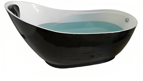 بانيو رويال مودرن بلون اسود و ابيض مع مسند رأس 74×...