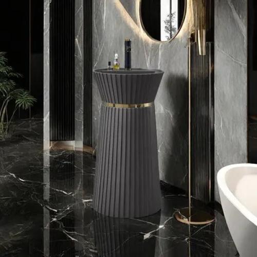 مغسلة عمودية مودرن رمادي