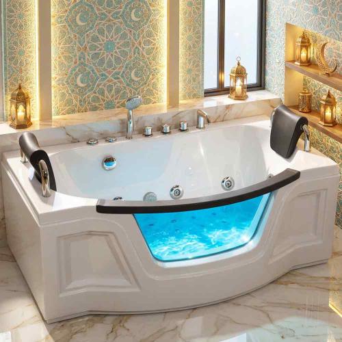 حوض جاكوزي 160*85 ماطورين ابيض