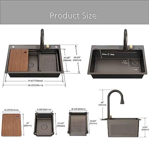 مجلى حوض مطبخ ستانلس ستيل شلال