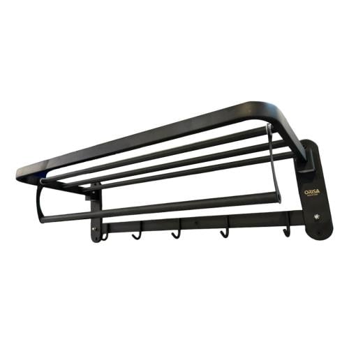 علاقة مناشف اسود متحرك مع حمالة