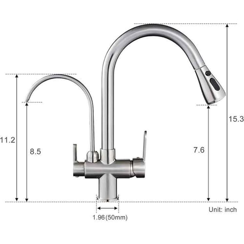 خلاط مجلى مطبخ كروم مع فلتر تحلية - صيني