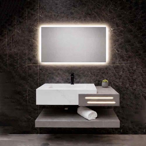 مغسله بورسلان مودرن رمادي بحوض ابيض - مقاسات متعدد...