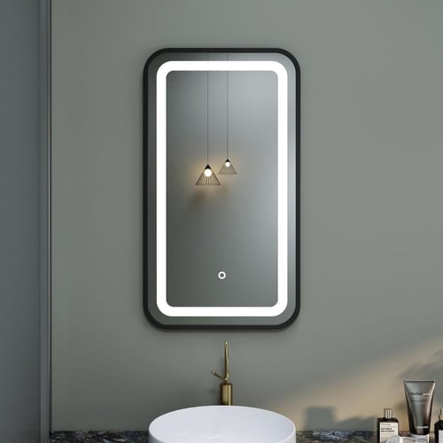 مرايا ليد مودرن اطار اسود المونيوم M400 ليد 3 الوا...