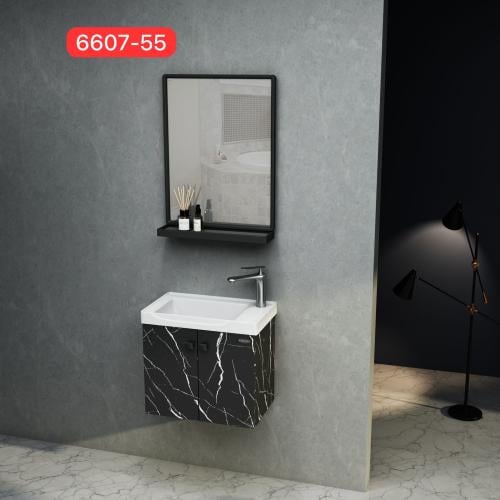 مغسلة خشبية بليوود لون اسود مرخم مقاس 50سم - موديل...