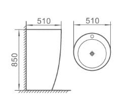 مغسلة برميل ابيض مودرن - موديل 3187