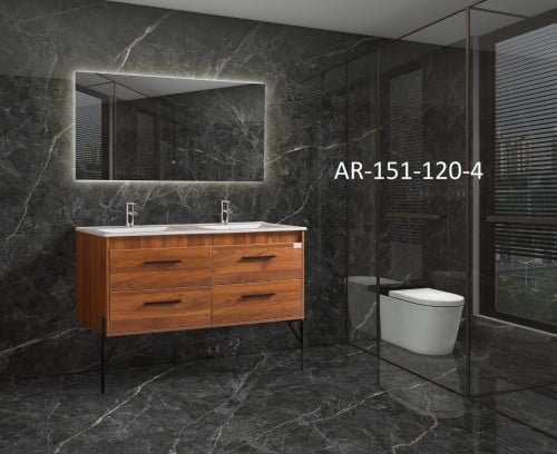 مغسله ديكور حوضين 120سم + مرايا ليد