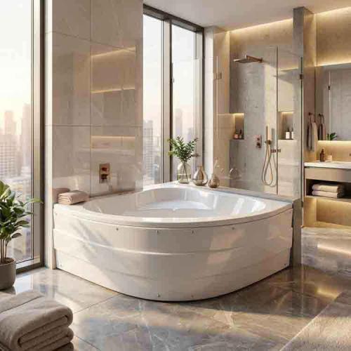 بانيو فاخر زاوية بمسند - مقاسات متعددة