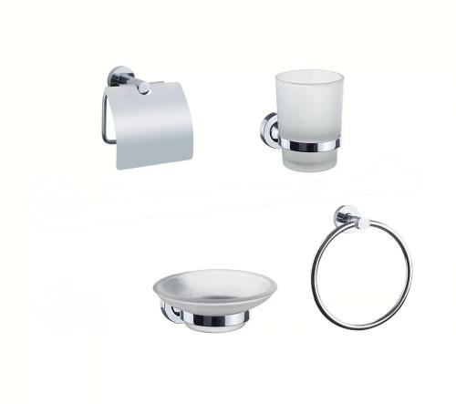 طقم اكسسوار تركي كروم مع رف زجاج