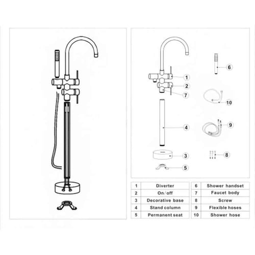 خلاط بانيو ارضي اسود مطفي