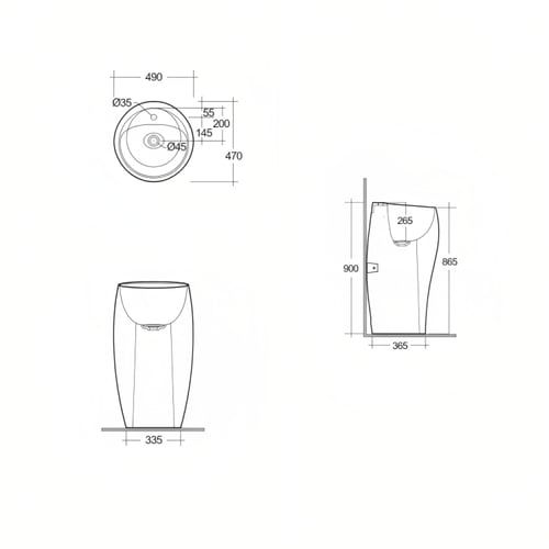 مغسلة RAK المانية بتصميم بيضاوي