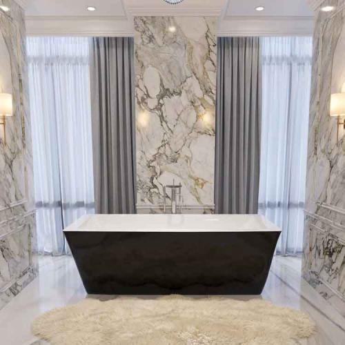 بانيو كلاسيك شكل مائل اسود × ابيض