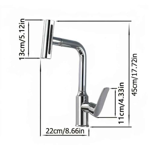 خلاط مطبخ حوض مودرن متحول شلال كروم