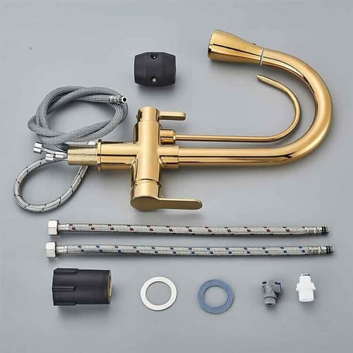 خلاط مجلى مطبخ ذهبي مع فلتر تحلية