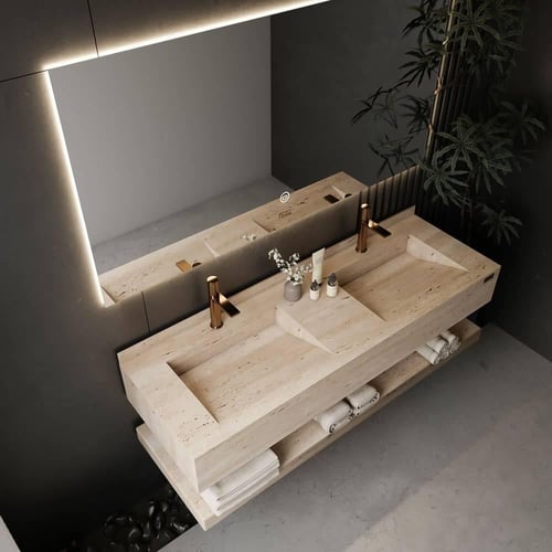 مغسلةبورسلان بيج حوضين شلال - مقاسات متعددة