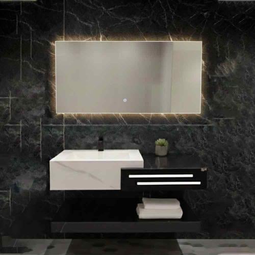 مغسله بورسلان مودرن اسود بحوض ابيض - مقاسات متعددة