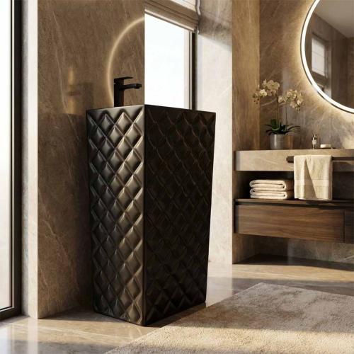 مغسلة بورسلان برميل اسود مودرن