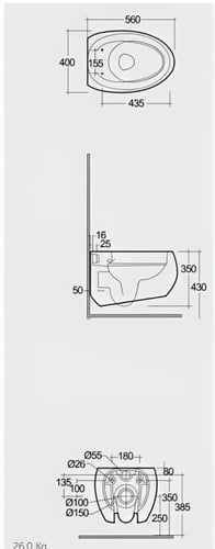 كرسي معلق فاخر كلود راك RAK موديل بيضاوي اسود مطفي