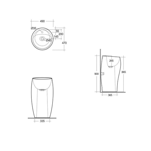 كرسي معلق + مغسلة برميل كلود من RAK صناعة المانية...