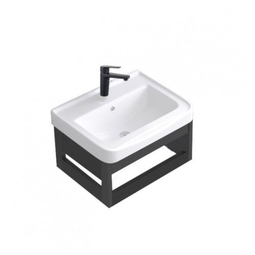 مغسلة اسود انيقة صغيرة مقاس 43 مع مرايا ورف